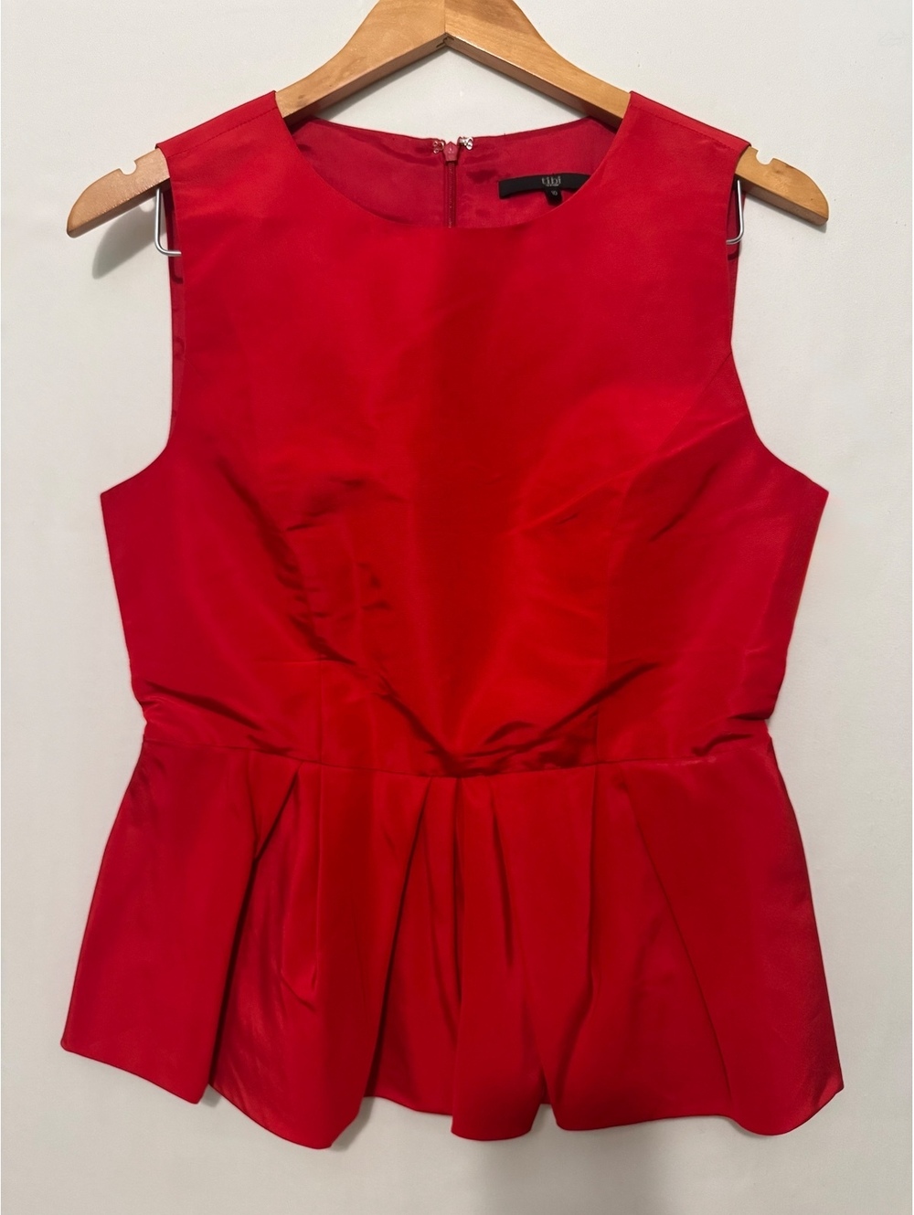 NWT Vintage Red 100% Silk Tibi New York Peplum Top Neiman Marcus Size M